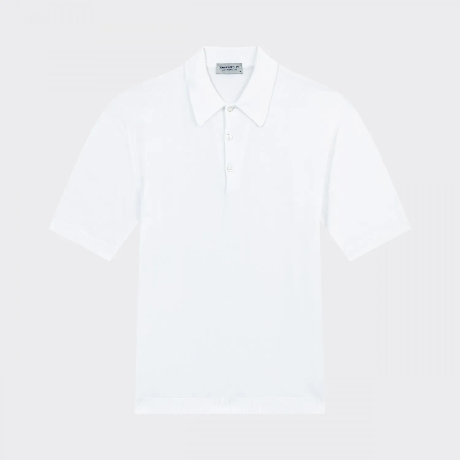 John Smedley : Polo Manches Courtes Coton : Blanc